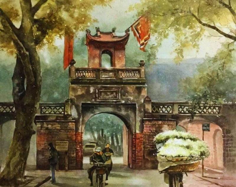 không gian xưa vẽ tranh di tích lịch sử Việt Nam