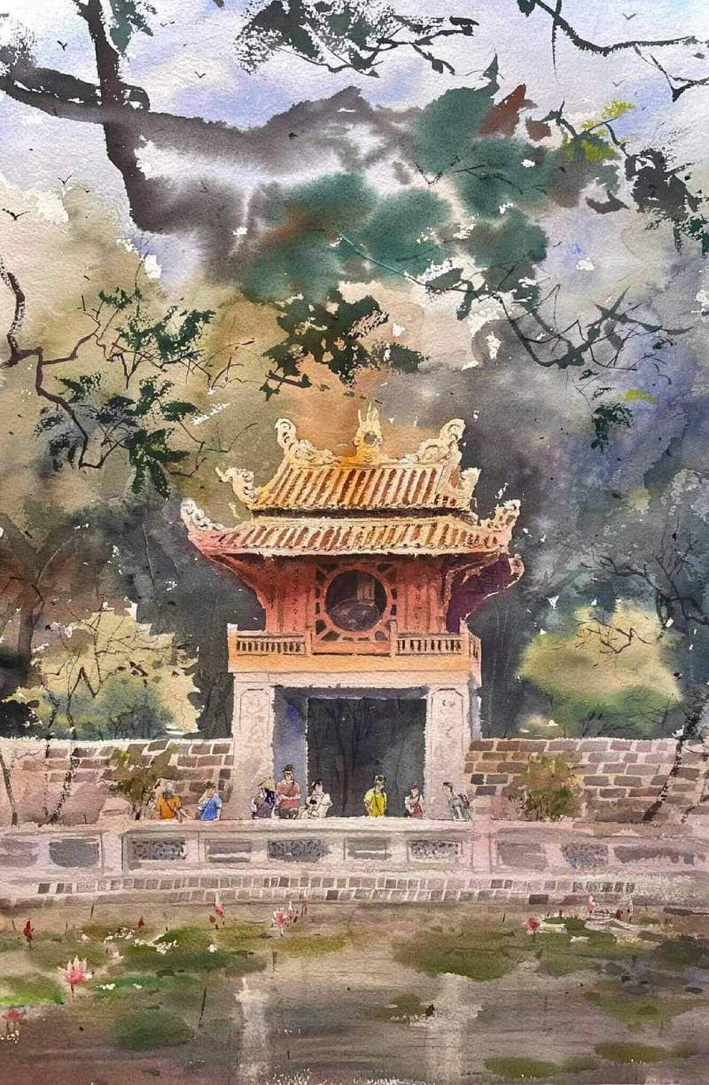 vẽ tranh di tích lịch sử Việt Nam giản dị