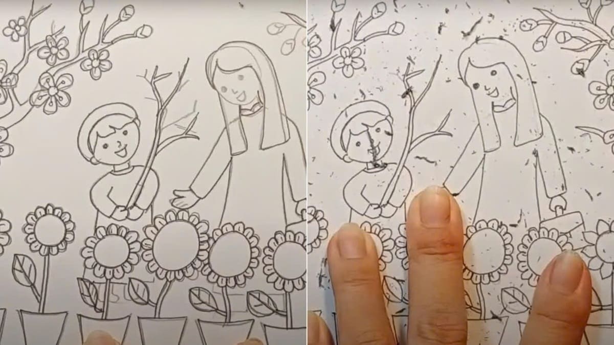 Hướng dẫn vẽ tranh ngày Tết bước 3