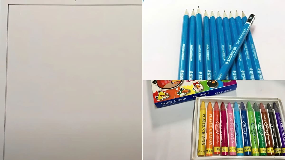 Hướng dẫn vẽ tranh ngày Tết bước 1