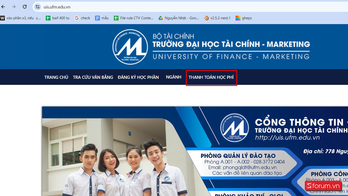 Đóng học phí UFM trực tuyến