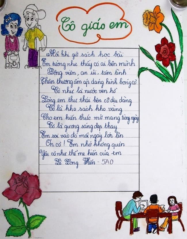 Viết một bài thơ lục bát (ngắn dài tùy ý) về cha mẹ, ông bà hoặc thầy, cô giáo