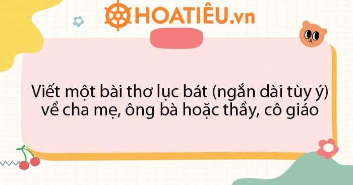 Tập làm thơ lục bát