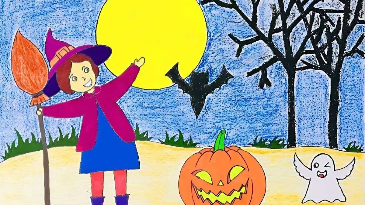 Vẽ tranh lễ hội Halloween ấn tượng