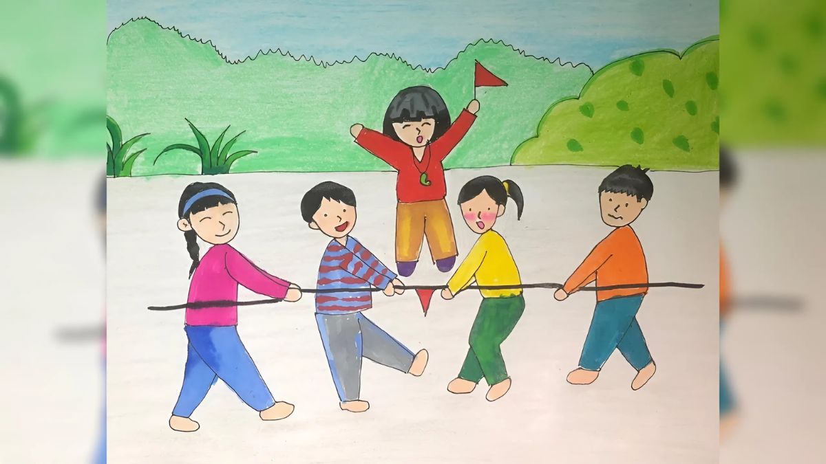 Vẽ tranh lễ hội kéo co