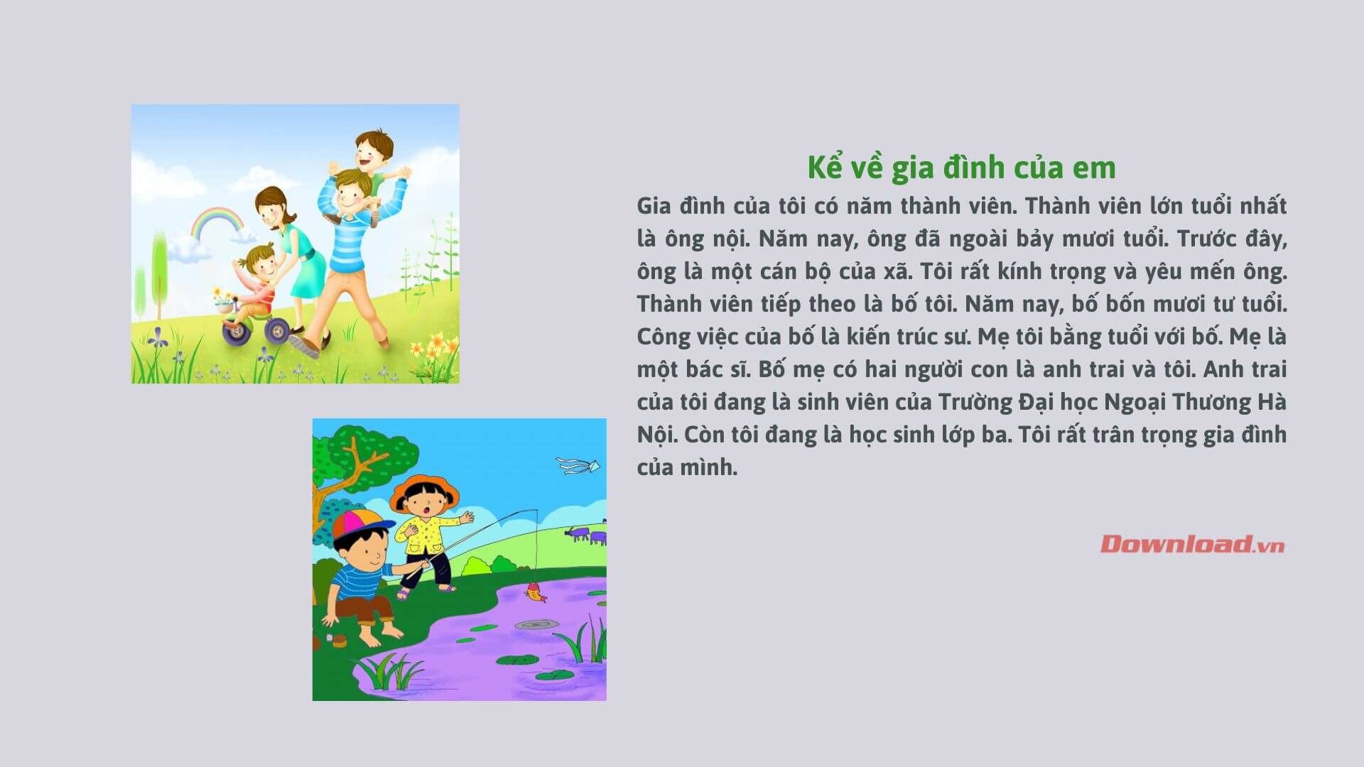 Kể về gia đình em