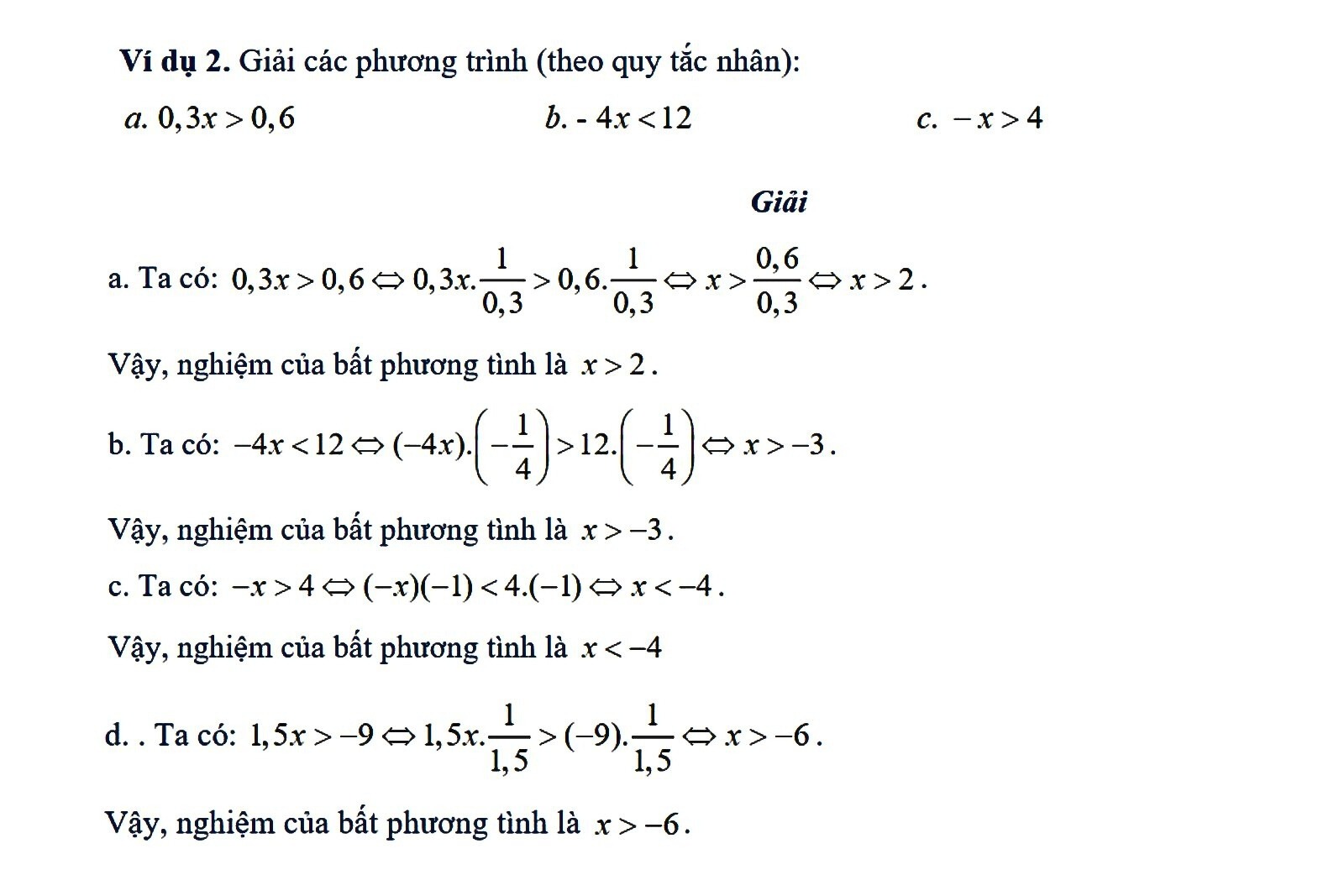 Ví dụ 2 - Giải phương trình theo quy tắc nhân