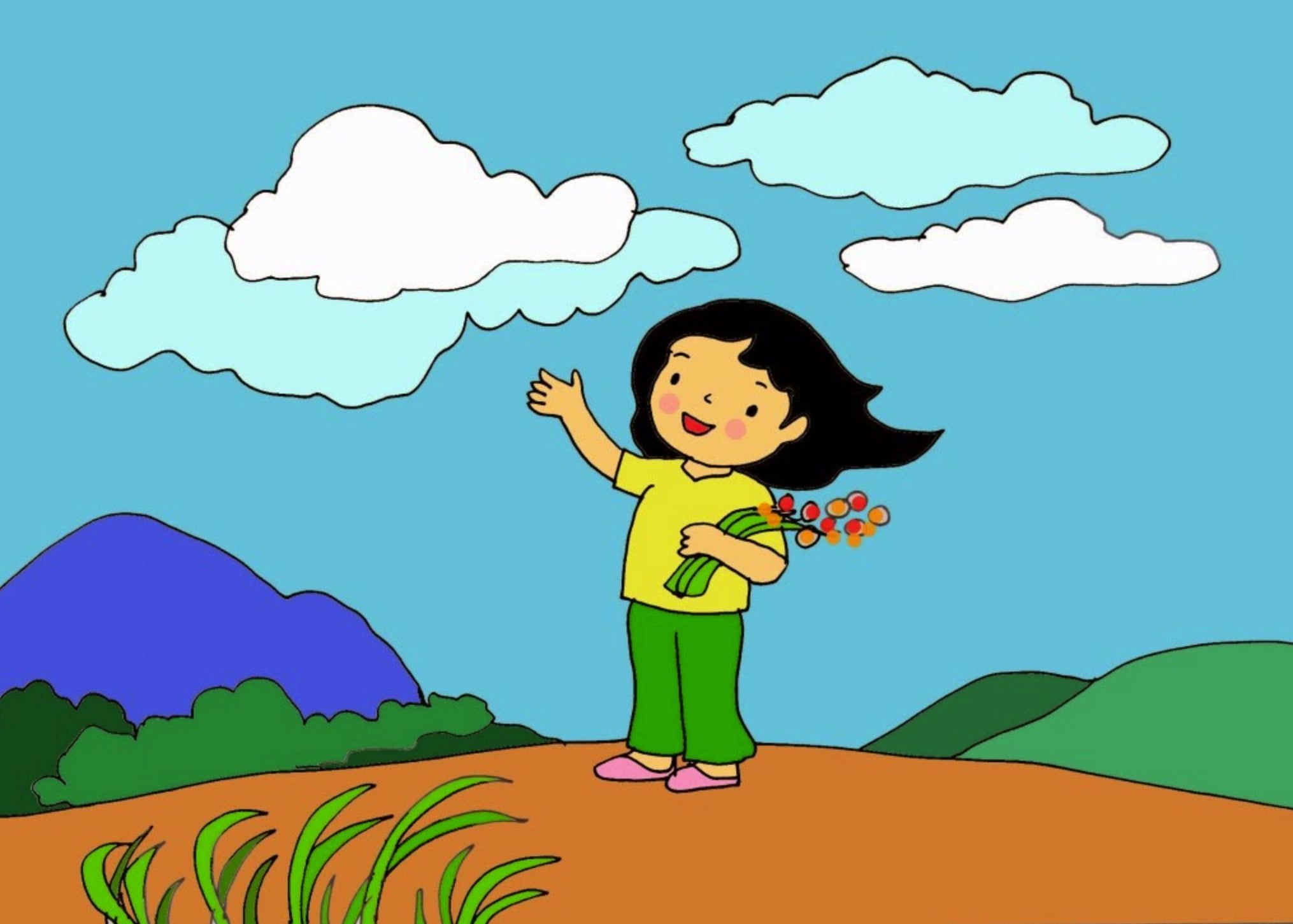 Hình ảnh Bài thơ Ông mặt trời óng ánh, Tỏa nắng hai mẹ con