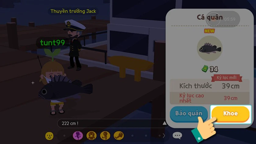 chọn khoe để chia sẻ chiến tích với bạn bè