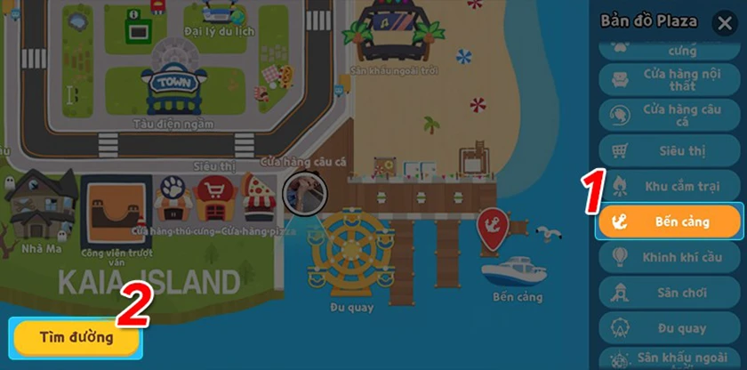 chọn địa điểm bạn muốn câu cá