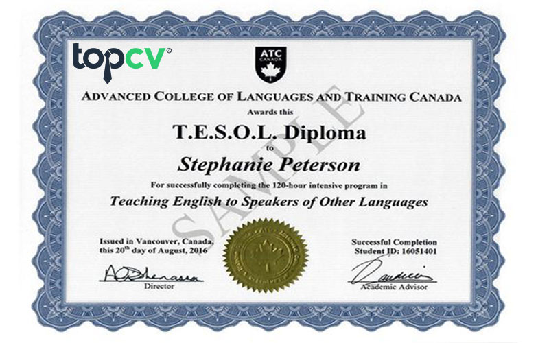 Chứng chỉ Tesol tên đầy đủ là Teaching English To Speakers of Other Languages