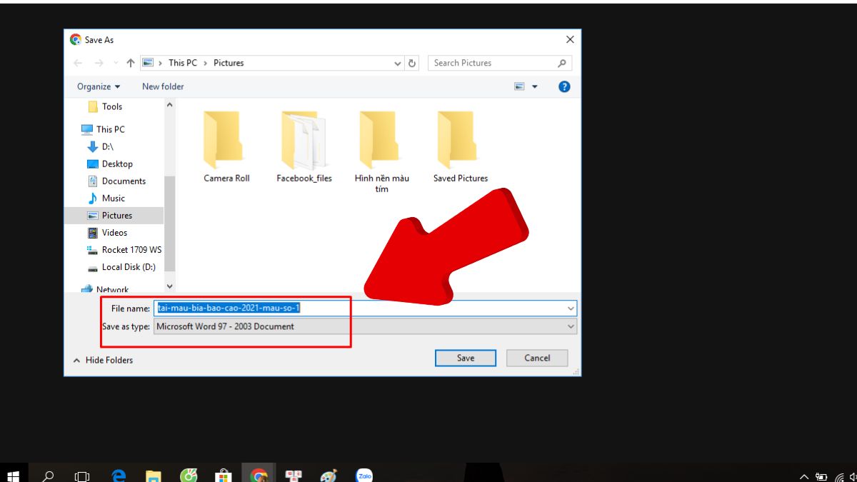Hướng dẫn cách tải mẫu bìa Word đẹp bước 2