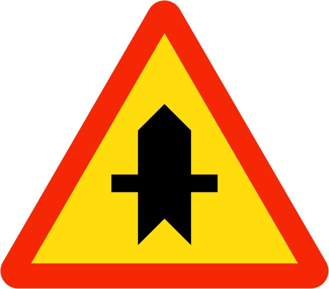 biển báo giao nhau với đường không ưu tiên W.207a