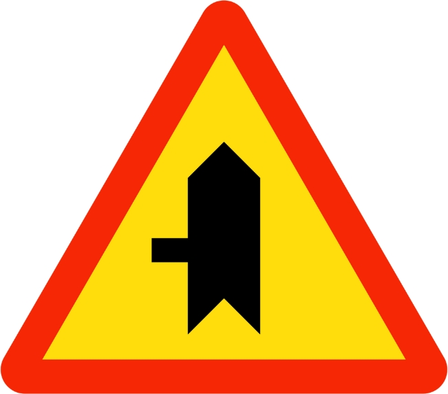 biển báo giao nhau với đường không ưu tiên W.207c