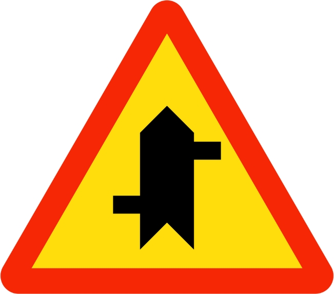 biển báo giao nhau với đường không ưu tiên W.207d