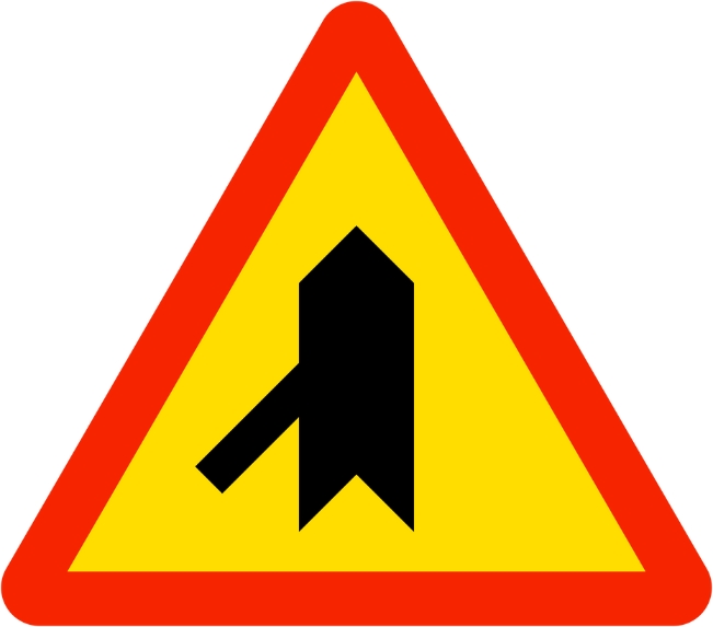 biển báo giao nhau với đường không ưu tiên W.207f