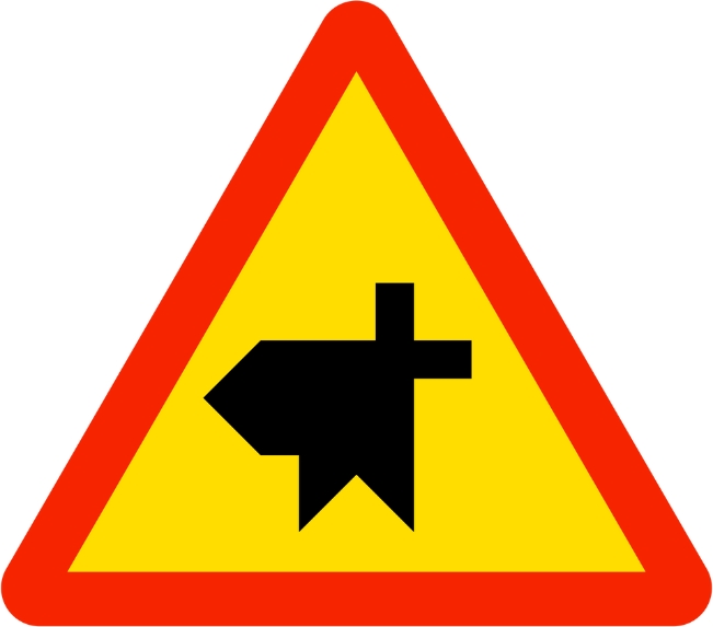 biển báo giao nhau với đường không ưu tiên W.207i