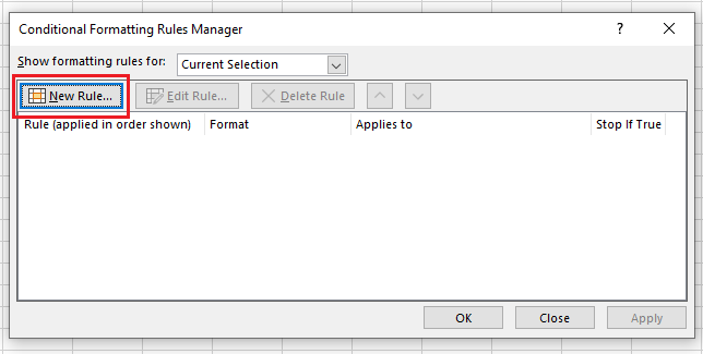 The ‘Manage Rule’ window