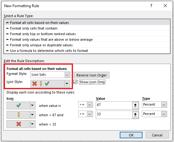 The ‘New Rule’ window