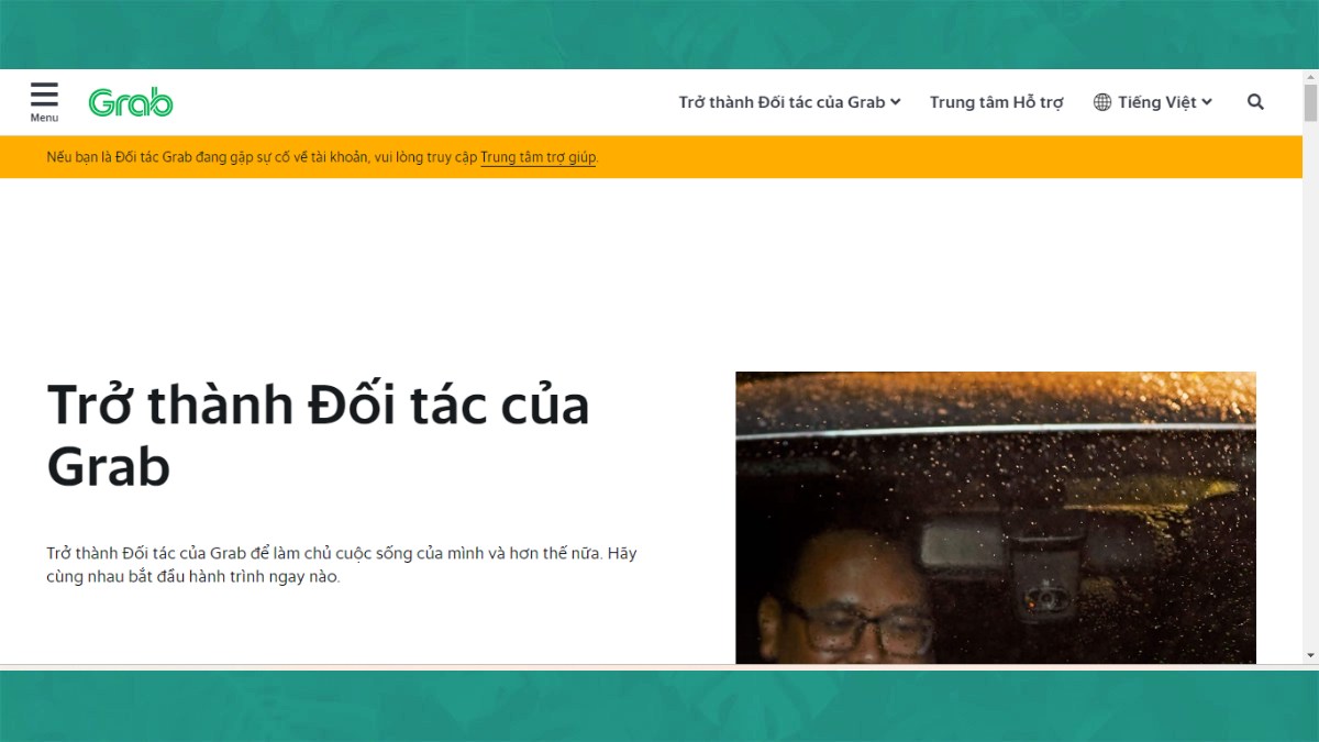 Cách đăng ký chạy Grabbước 1