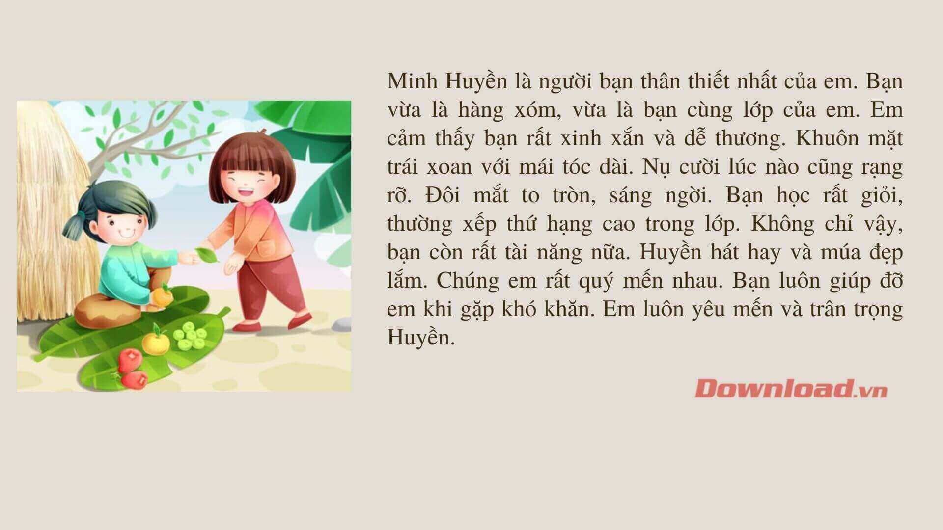 Nói về tình cảm cảm xúc của em đối với một người bạn mà em yêu quý