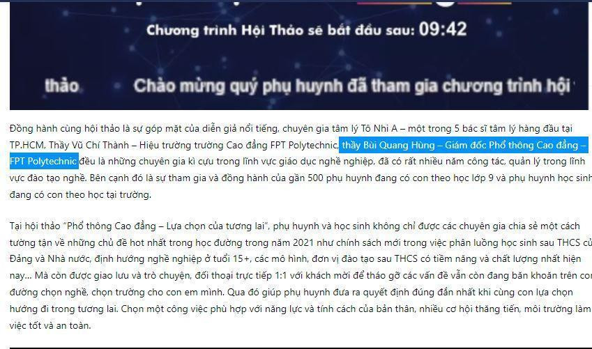 Quy chế tuyển sinh năm 2022 của Phổ thông Cao đẳng FPT Polytechnic ghi đối tượng tuyển sinh: Thí sinh tốt nghiệp Trung học cơ sở sẽ đủ điều kiện trở thành sinh viên Phổ thông cao đẳng FPT Polytechnic. (Ảnh: Cắt từ màn hình)