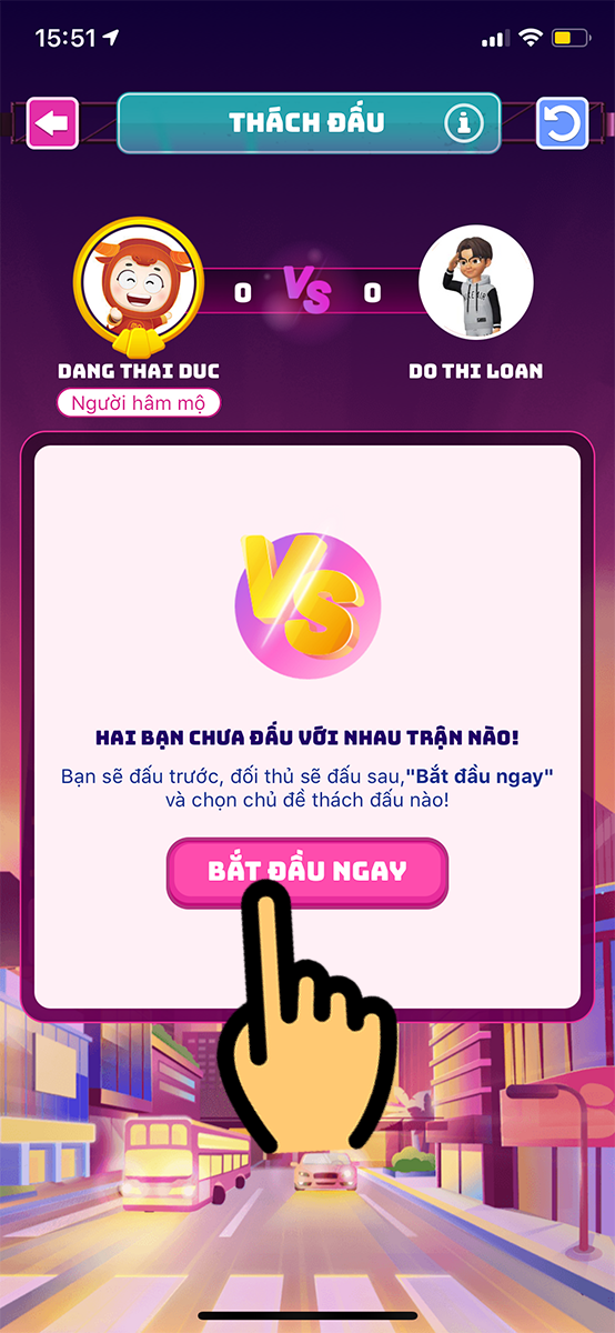 Nhấn Bắt đầu ngay