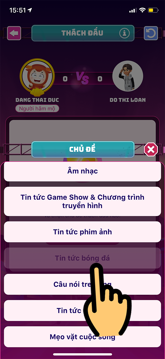 Chọn chủ đề bạn muốn