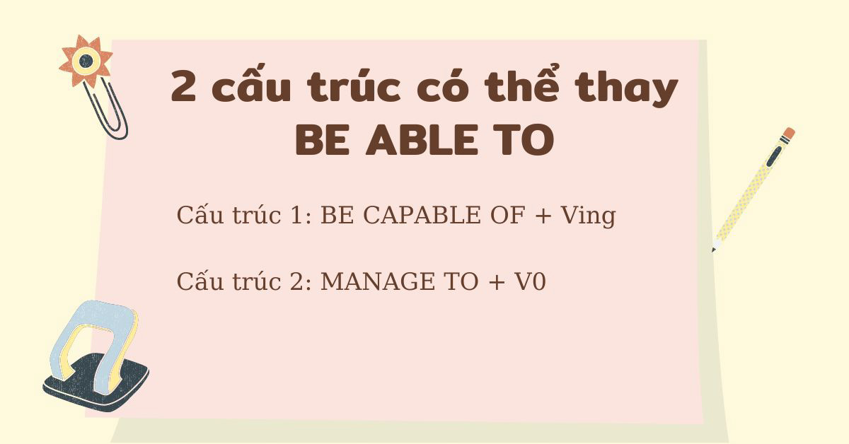 2 Cấu trúc có thể thay thế be able to
