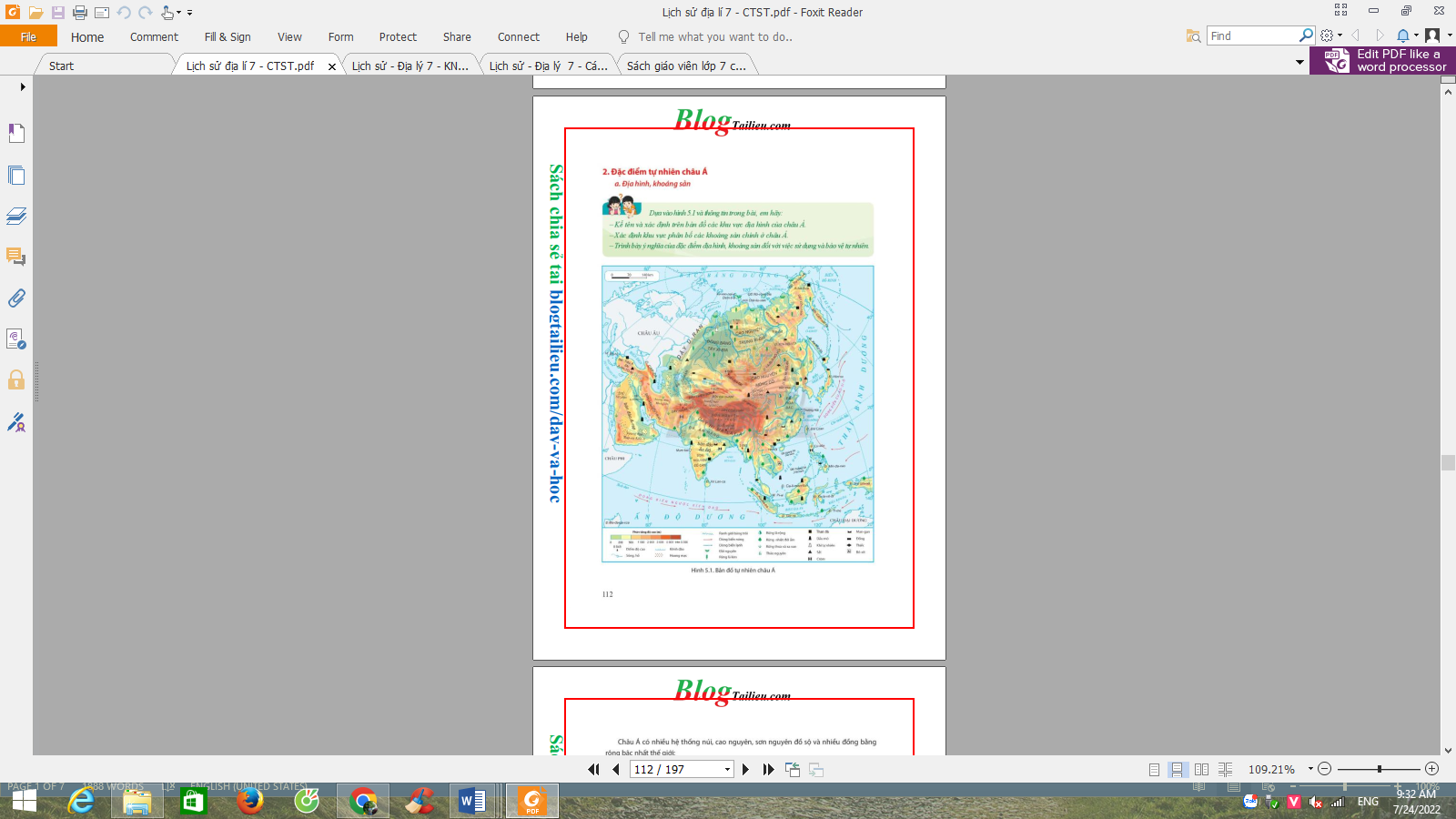 chau a co dien tich phan dat lien rong khoang