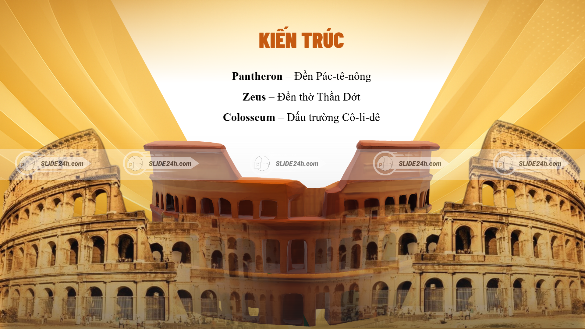 kiến trúc hy lạp la mã với parthenon zeus colosseum