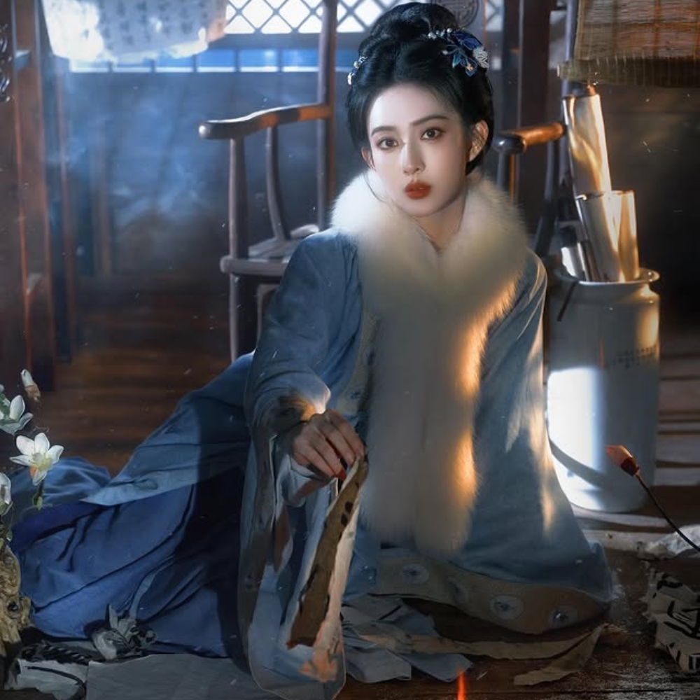 Mạnh Tử Nghĩa với lối makeup sắc nét và màu son đỏ trong phim Cửu Trọng Tử.