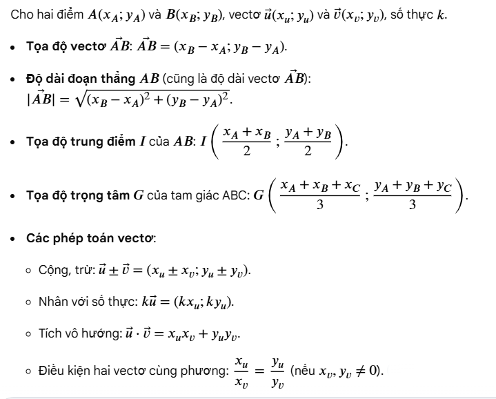  Tọa độ điểm và Vectơ
