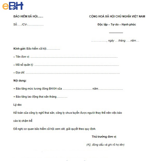 Các mẫu công văn gửi bảo hiểm xã hội doanh nghiệp 4
