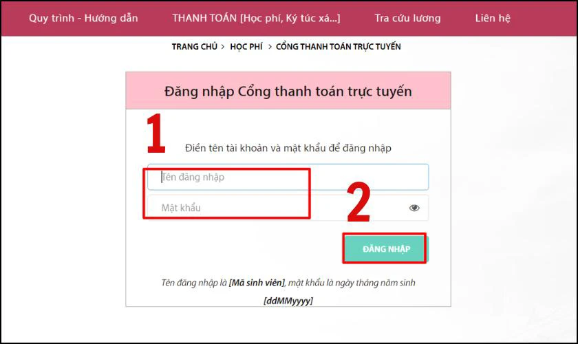 Cách đóng Học phí đại học Y Hà Nội năm