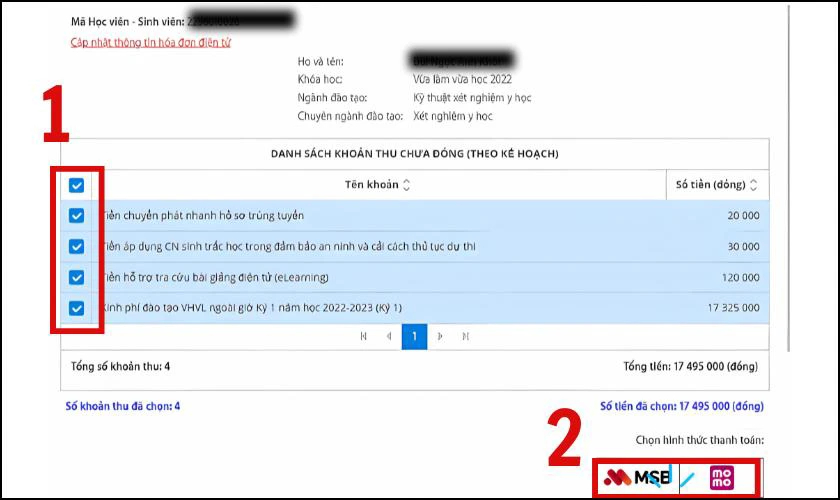 Cách đóng Học phí đại học Y Hà Nội năm mới