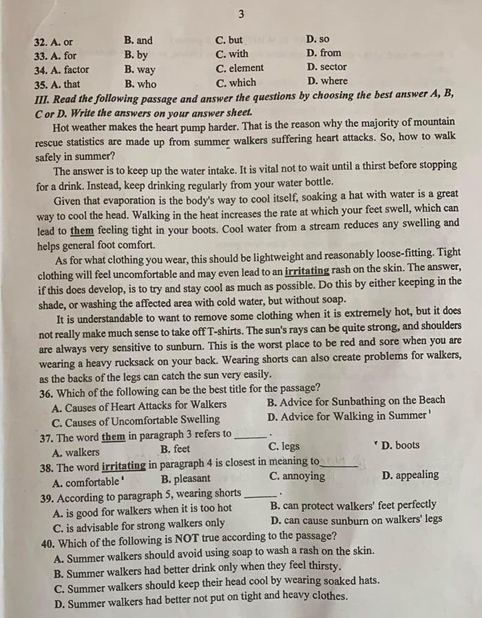Đề thi tuyển sinh lớp 10 môn tiếng Anh Thanh Hóa 2024