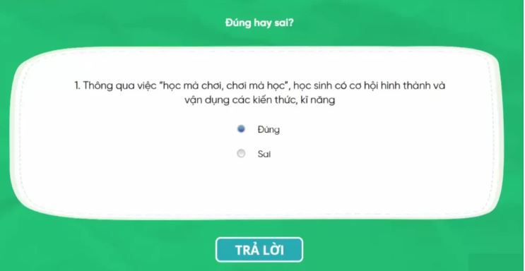 Đáp án module học thông qua chơi