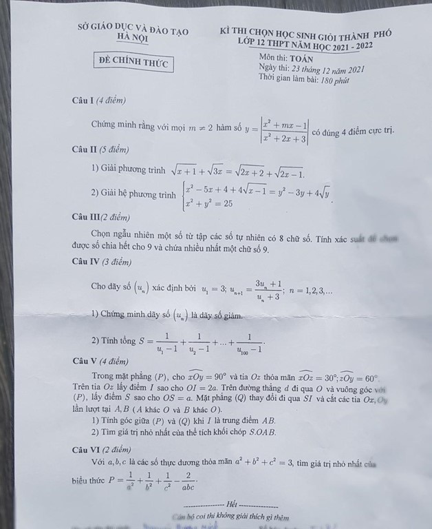 de khao sat toan 12 ha noi 2023