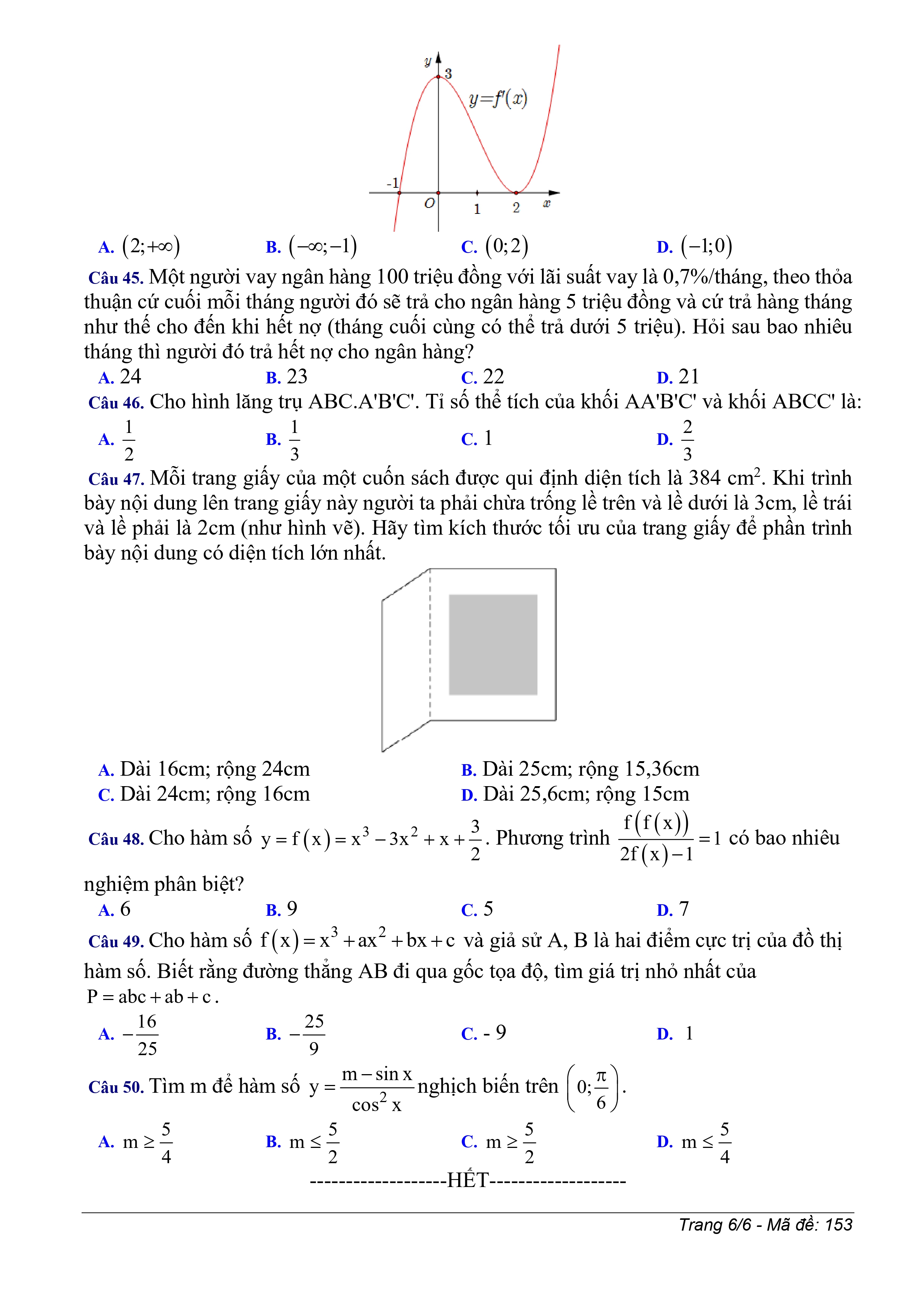 large V=frac{1}{3}pi R^{2}h Rightarrow V = 100pi