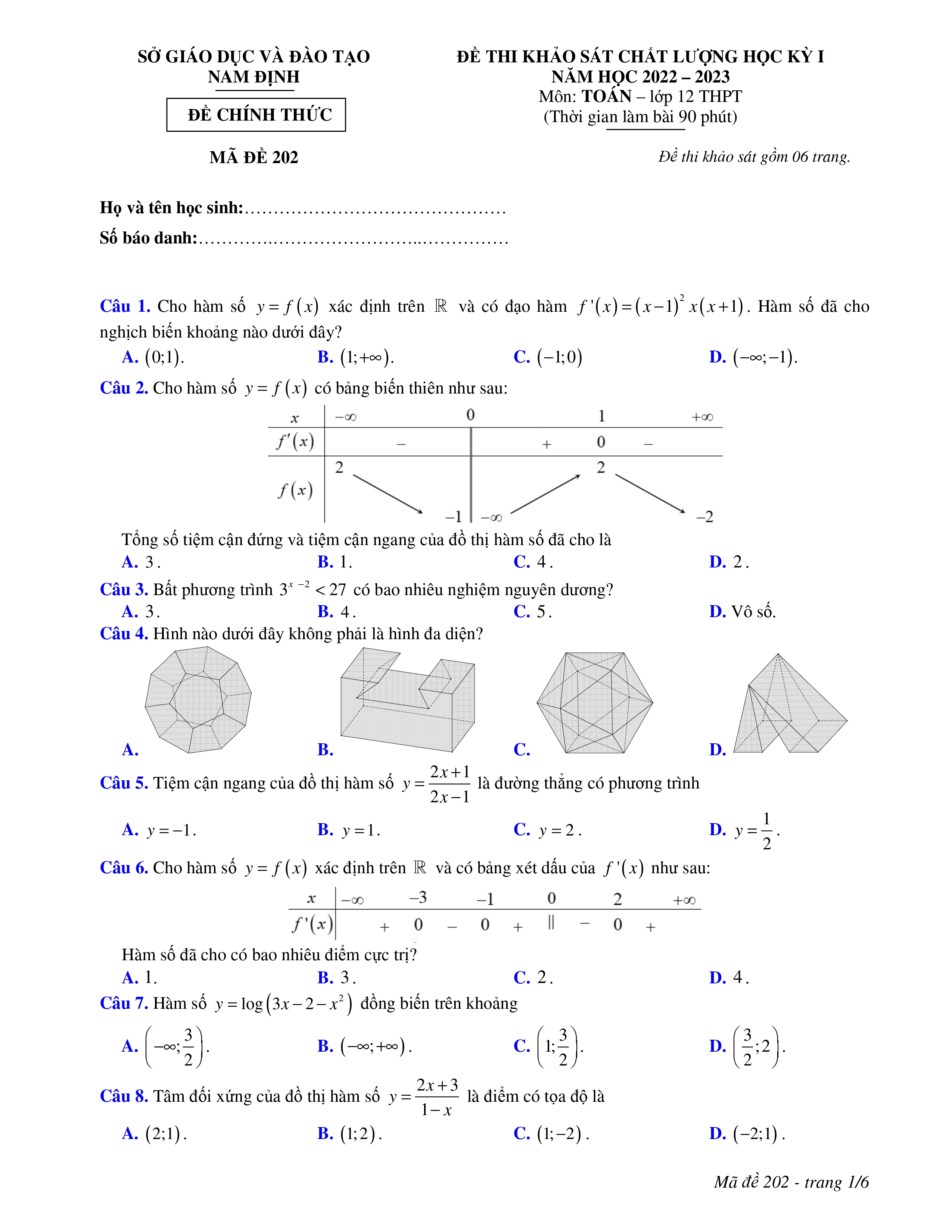 de thi hk1 toan 12 co dap an chi tiet 12