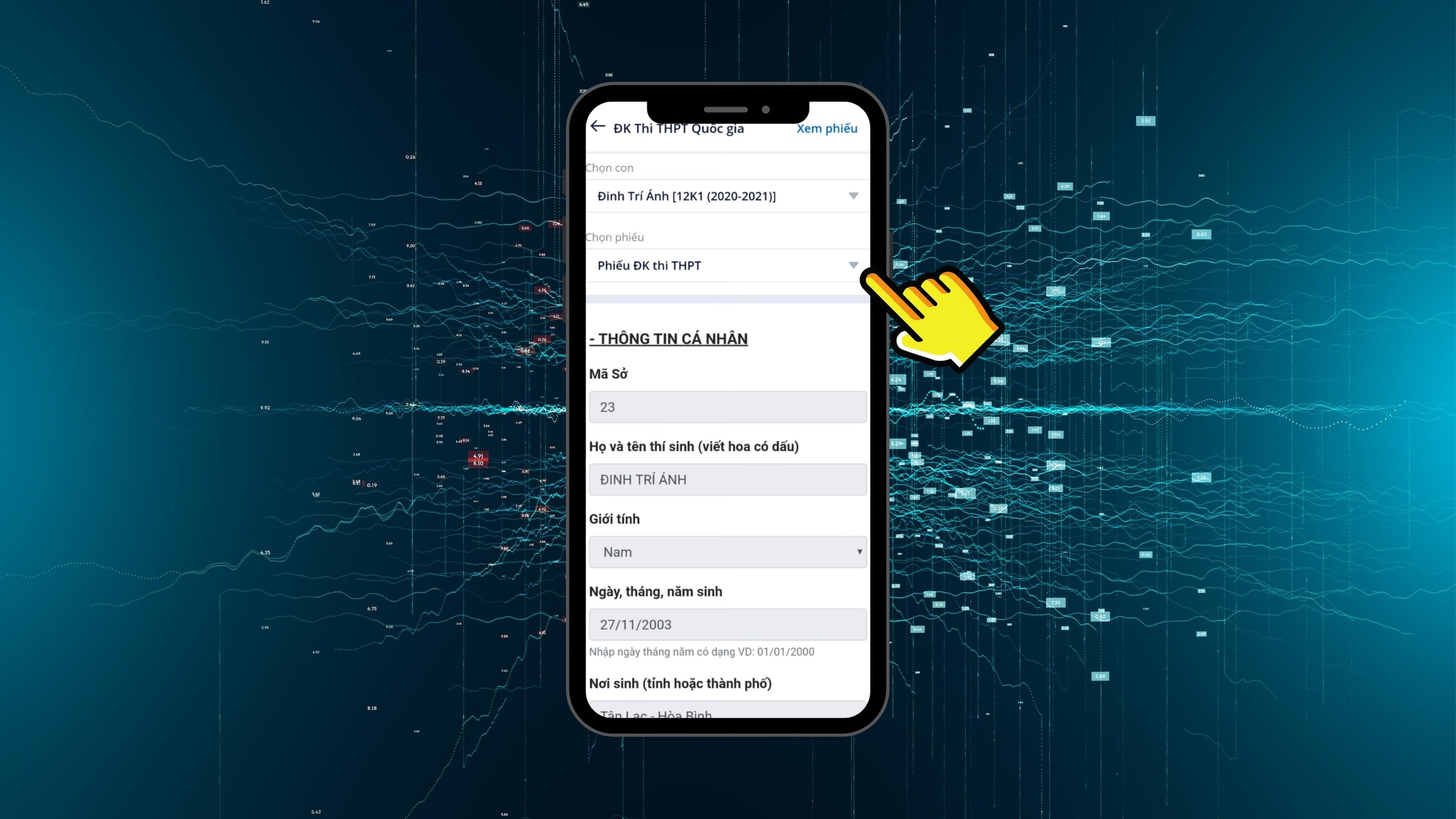 Hướng dẫn cách đăng ký xét tốt nghiệp THPT Quốc gia ngay trên vnEdu chỉ trong tích tắc - Bước 5