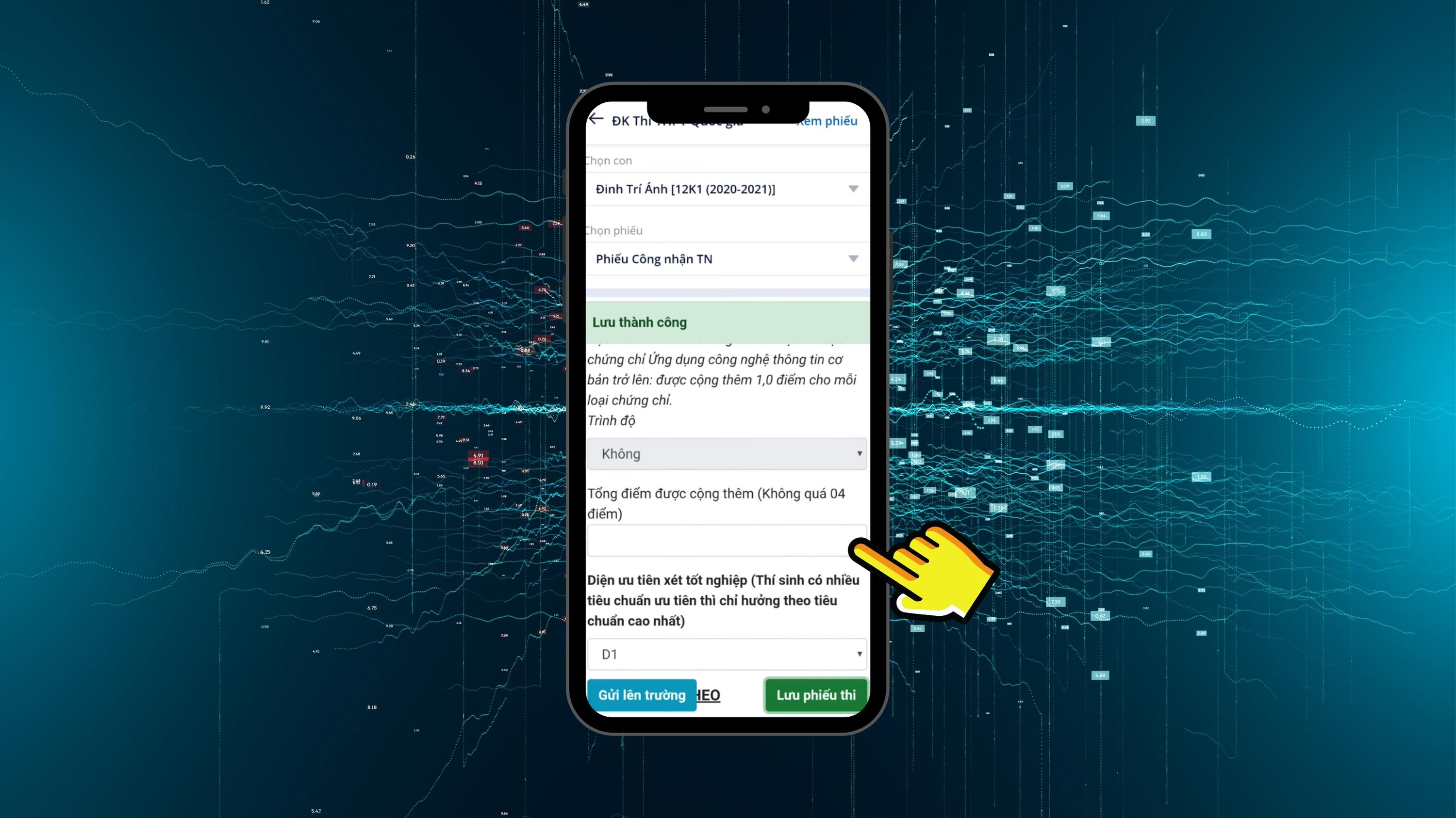 Hướng dẫn cách đăng ký xét tốt nghiệp THPT Quốc gia ngay trên vnEdu chỉ trong tích tắc - Bước 7