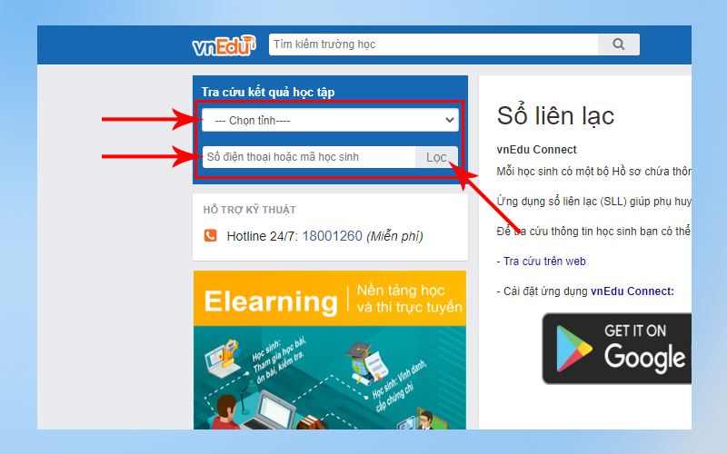 Hướng dẫn cách cài đặt và đăng nhập vnEdu trên điện thoại, máy tính - Bước 1
