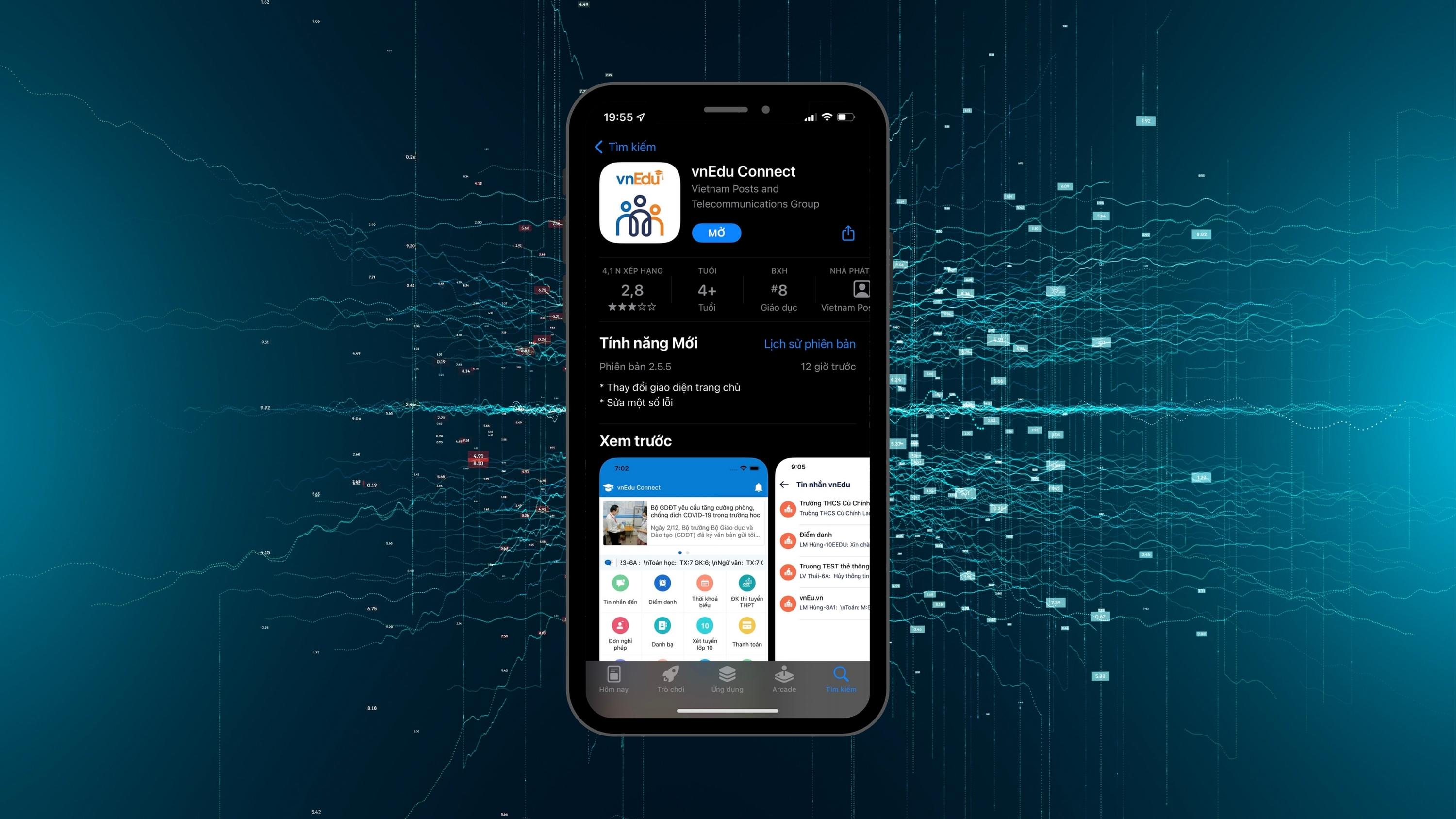 Tính năng sử dụng vnEdu tra cứu điểm, sổ liên lạc và xem thời khóa biểu - Điện thoại - Bước 1