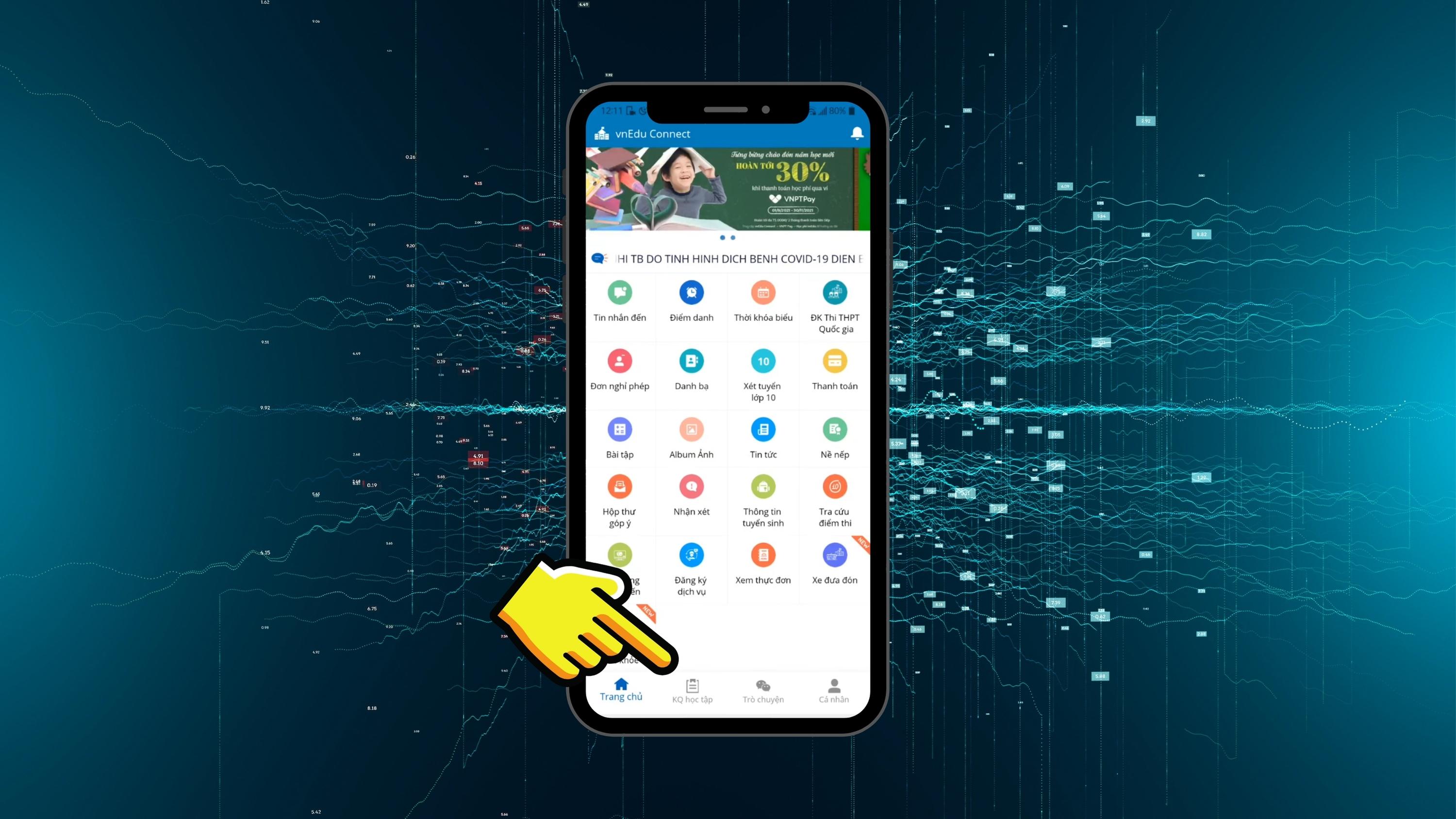 Tính năng sử dụng vnEdu tra cứu điểm, sổ liên lạc và xem thời khóa biểu - Máy tính - Bước 1