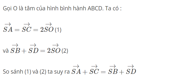 Ví dụ về quy tắc hình bình hành -tổng và hiệu của hai vectơ