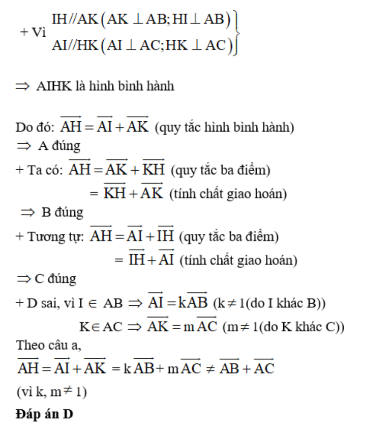 Ví dụ về quy tắc hình bình hành - tổng và hiệu của hai vectơ