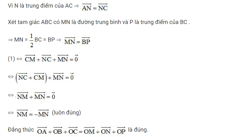 Ví dụ về chứng minh đẳng thức - tổng và hiệu của hai vect