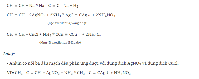 phản ứng thế của ankin - lý thuyết hóa hữu cơ